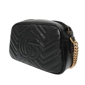 Gucci GG Black Camera Bag Marmont Shoulder Leather